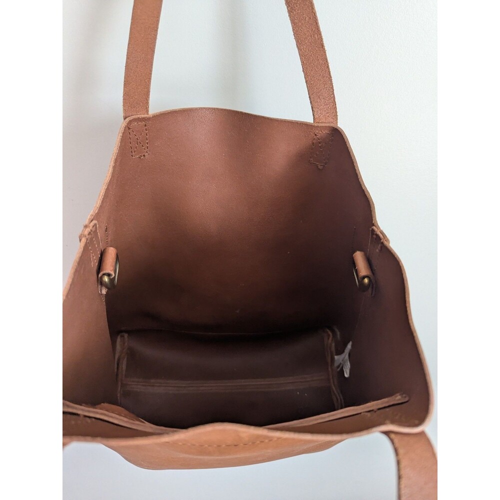 MADEWELL English Saddle Leather The Medium Transport Tote F5788 Distressed - Picture 9 of 16